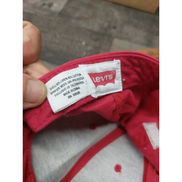 Levis Clothing Brand Red With Multi-Color Logo Grey Bill Snapback Hat - Picture 7 of 7